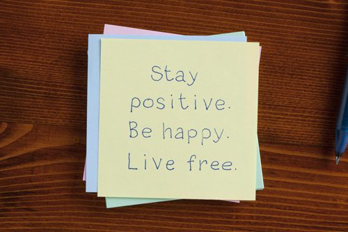 staying positive in recovery - stay positive note - great oaks recovery center
